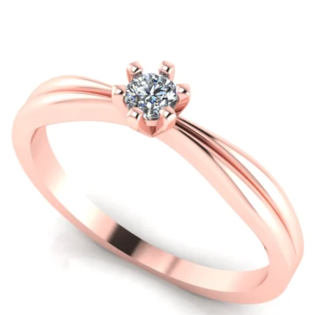 Pierścionek A0001 złoto różowe 0.1ct