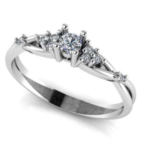 Pierścionek C0001 złoto białe 0.18ct