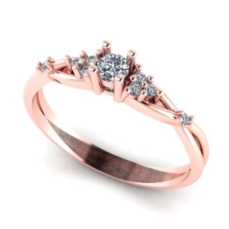 Pierścionek C0001 złoto różowe 0.18ct