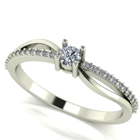 Pierścionek D0003 złoto białe 0.2ct