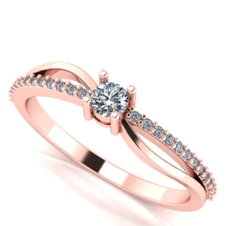 Pierścionek D0003 złoto różowe 0.2ct