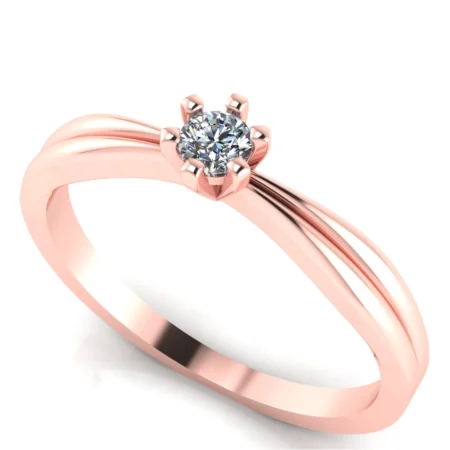 Pierścionek D0011 złoto różowe 0.25ct