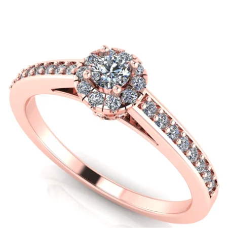 Pierścionek E0001 złoto różowe 0.33ct