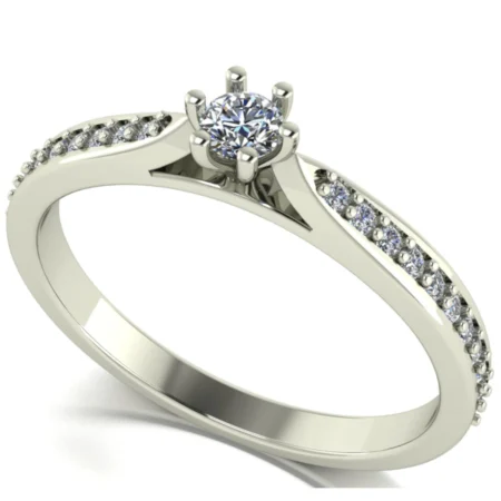 Pierścionek E0002 złoto białe 0.28ct