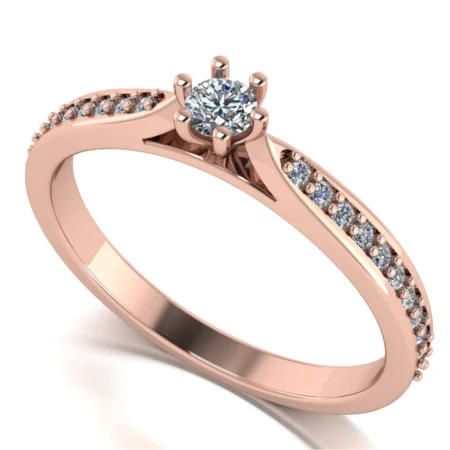 Pierścionek E0002 złoto różowe 0.28ct