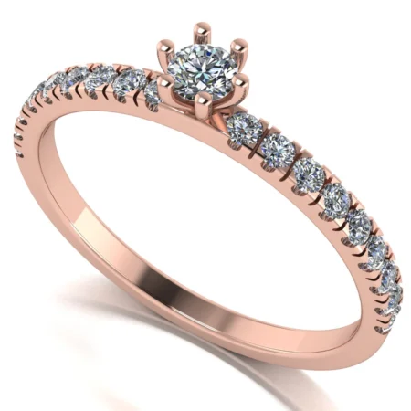 Pierścionek E0006 złoto różowe 0.35ct