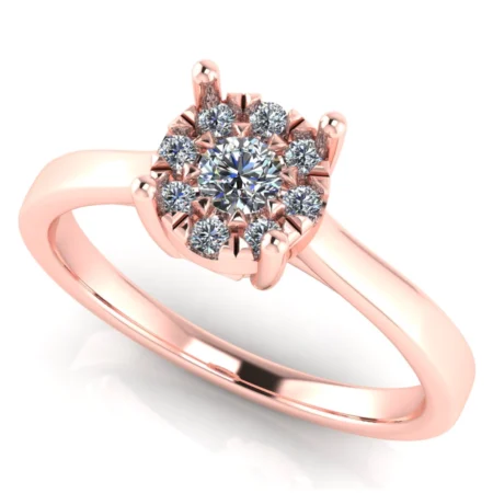 Pierścionek E0007 złoto różowe 0.2ct